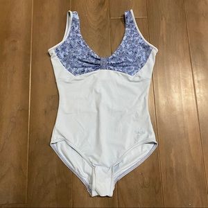 Grishko Blue Floral Haltered Leotard